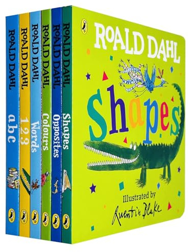 Roald Dahl Early Learning Pre-School Children Collection 6 Books Board Book Collection Set(Shapes, Words, Colours, Opposites, ABC & 123)