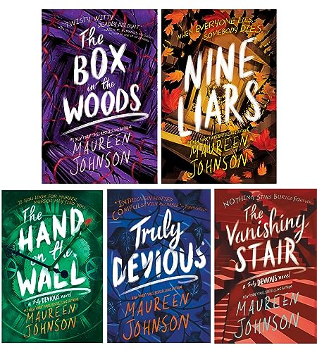 Truly Devious Series 5 Books Collection Set (Nine Liars (Hardback), Truly Devious, The Vanishing Stair, Hand On The Wall & The Box in the Woods)