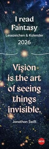 Fantasy Lesezeichen & Kalender 2026: Die perfekte kleine Aufmerksamkeit zu Weihnachten oder als Mitbringsel für Leser*innen im Fantasy-Fieber. Hochformat, 6 x 18 cm (Lesezeichen & Kalender Heye)