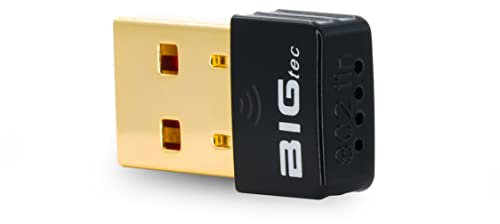 BIGtec USB WLAN Stick Netzwerk-Adapter Wireless LAN WiFi Dongle vergoldet mit Status LED Anzeige