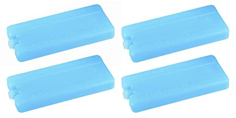 APS Set di 4 batterie refrigeranti per frigo, borsa termica ecc. in polietilene, blu, 16 x 7,5 cm