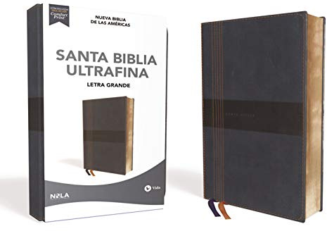 NBLA, Santa Biblia, Ultrafina, Letra grande, Tamaño manual, Leathersoft, Azul, Palabras de Jesús en rojo