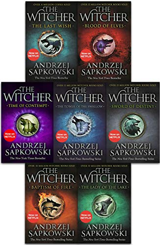 The Witcher Andrzej Sapkowski 6 Books Collection Set (The Last Wish, Time of Contempt, Baptism of Fire, Tower of the Swallow, The Lady of the Lake, Season of Storms )