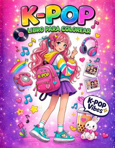 K-Pop libro para colorear: Libro de colorear K Pop kawaii con idols de anime y manga para niñas | Dibujos y diversión koreana