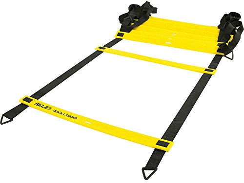 SKLZ Quick Ladder Trianing Aid SKLZ Quick Ladder Speed Agility and Training Ladder Football Training Equipment Yellow 15ft 4 5, Black/Yellow/Black, 15-feet UK