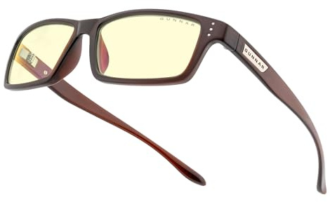 Gunnar Gaming- und Computerbrille - Riot, Espresso Rahmen, Amber Linsen - Blaulichtfilter Brille, Premium Blaufilter, UV-Schutz,