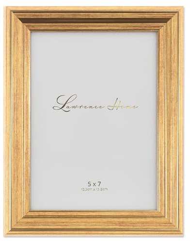 Lawrence Frames Sutter Burnished Picture Frame, 5 by 7-Inch, Gold