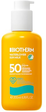 Biotherm Waterlover Sonnenmilch LSF 50, feuchtigkeitsspendende Sonnenschutzmilch für umfassenden Schutz, wasserfeste Sonnenmilch, 200 ml