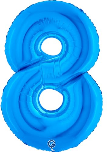 Grabo XXL Riesen Zahlen Folienballon 102 cm (40) Blau – Perfekte Deko für Geburtstage, Jubiläen & Feiern – Happy Birthday Party-Highlight - für Helium und Luft! Wiederverwendbar! 8