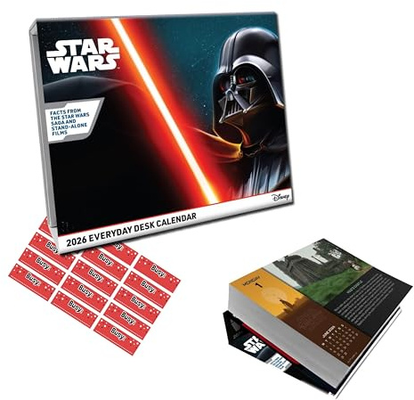 Star Wars Calendar 2026 Desk Block Daily Tear off Calendar Star Wars Classic with FREE Organising Stickers Included