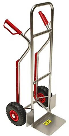 Dema Aluminium Sackkarre 150 kg mit Treppenrutsche – Stapelkarre leicht & robust, ergonomische Griffe, Alu-Reifenschoner, luftbereift – für Haushalt, Garten, Baustelle