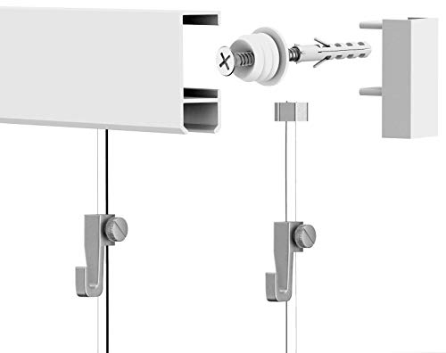 Leha Bilderschiene Galerieschiene Komplett-Set 5m (5x1,0m) weiß