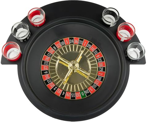 Fairly Odd Novelties Shot Glass Roulette Drinking Game Set with 2 Balls and 6 Shot Glasses