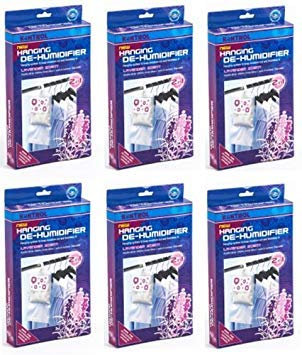 6 x Kontrol Scented Hanging Dehumidifier Damp Moisture Trap Lavender Scent