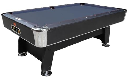 Tavolo da Biliardo BLACK NORMAN Regolamentare (216x123x82 cm) con Panno Nero Speedball - Design Professionale, Sponde K-66, Sistema di Ritorno Automatico e Accessori Inclusi