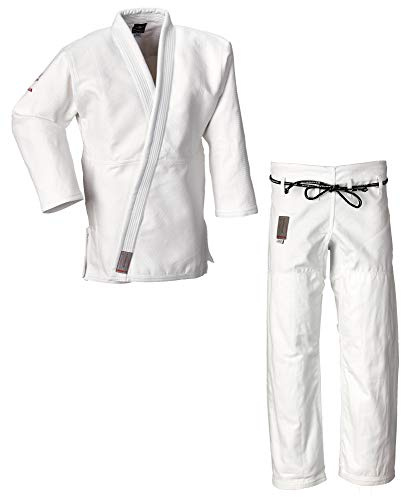 Ju-Sports Ju-Jutsu Anzug Brasilia Weiß A4 I Moderner Jujutsu Anzug für Erwachsene I BJJ Gi Herren fürs Training I Doppelt verstärkter Brust- & Schulterbereich I 100% Baumwolle