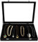 Kurtzy Boite a Bijoux en Velours Noir avec 20 Crochets et Couvercle en Verre - Boîte à Bijoux Empilable pour Colliers, Bracelets, Boucles d’Oreilles et Bracelets de Cheville