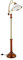 Relaxdays Stehlampe, Bogenleuchte im Jugendstil, Glasschirm, Holz, E27 Fassung, HxBxT: 166 x 40 x 36 cm, braun/gold