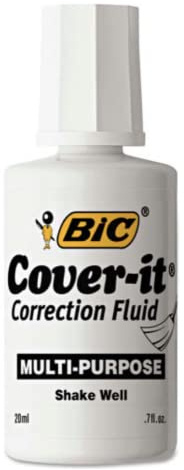 1 X BIC 20ml / 0.7 fl. oz. Wite-Out Cover It Correction Fluid