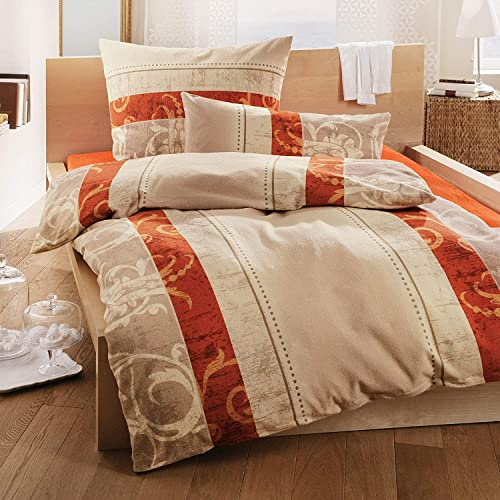 Dyckhoff 3065972200 Weichfrottier-Bettwäsche Pamela 80 x 80 cm und 155 x 220 cm, beige