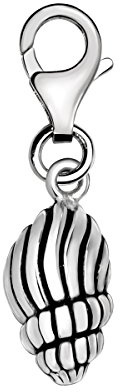 Quiges Charm Pendentif Perle avec Fermoir Femme Argent 925 Coquillage Océan 3D