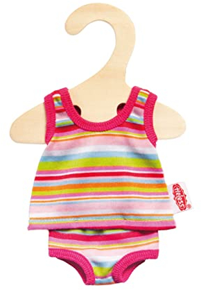 Heless 9110 - Unterwäsche-Set für Puppen, 2-teilig mit Unterhemd und Slip, in Blau oder Pink gestreift, 1 von 2 Designs (zufällige Auswahl), Größe 20 - 25 cm