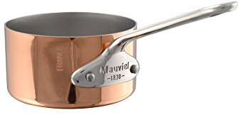 Mauviel M'Minis Polished Copper & Stainless Steel Sauce Pan with Cast Stainless Steel Handle, 3.5-in, Made in France