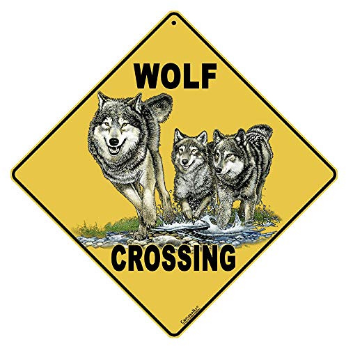 CROSSWALKS Wolf Crossing 12 X 12 Aluminum Sign (X28)