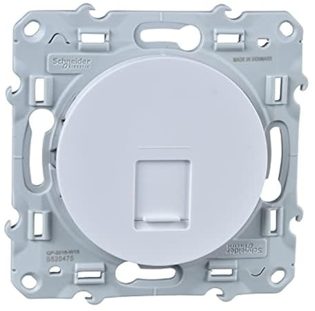 Schneider Electric - Odace, prise RJ45 Blanc, grade 1 (téléphone + informatique) cat. 6 UTP, à vis - S520475
