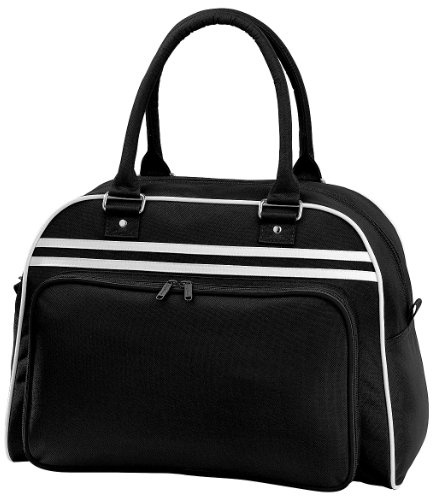 BagBase BG075BKWH Retro Bowling Bag - Black/White, Medium