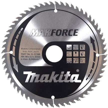 Makita B-32390 Lama Sega Circolare Makforce T.C.T. 190x30mm 60T Legno
