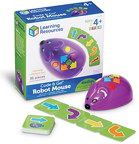 Learning Resources Mint-Robotermaus Jack, ab 5 Jahren, Coding-Spielzeug für Kinder, Einführung in Programmierung & Logik, Lernspiel mit Programmierkarten