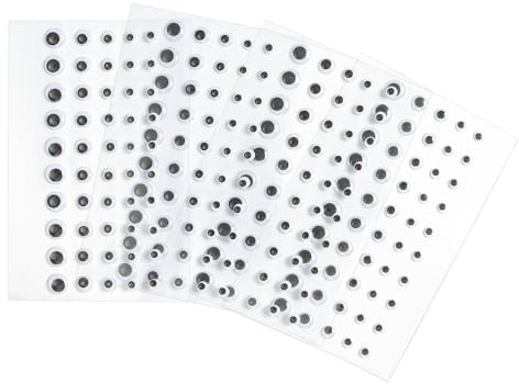 Colorations Peel & Stick Wiggly Eyes, 500 Pieces, Fun Self-Adhesive Googly Eyes for Kids, Bring Kids Arts & Crafts to Life, Wiggle Eyes in Assorted Sizes, Self Adhesive Googly Eyes for Kids Crafting