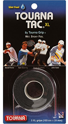 Unique Sports Tourna Tac Overgrip Pack of 3 (Black, X-Large)