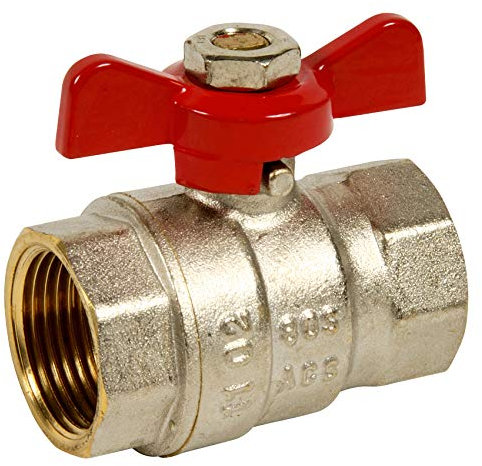 Sferaco - Vannes d'arrêt manette papillon - Vanne à sphère PN25 ACS Manette Papillon rouge Femelle/Femelle 3/4(20x27)