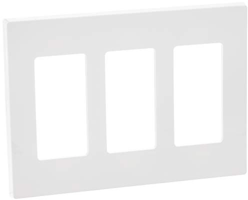 Leviton 3-Gang Decora Plus Wallplate Screwless Snap-On Mount, 80311-SW, White