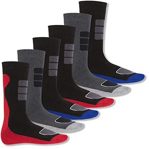 Footstar Herren Wintersocken Socken Frottee mit Thermo Effekt 6er Pack - Mehrfarbig 43-46
