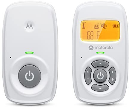 Motorola Nursery AM24 Babyphone Audio - Digitales Babyfon mit DECT-Technologie zur Audio-Überwachung-Raumtemperaturanzeige- Mikrofon mit hoher Empfindlichkeit und Zweiwege-Sprechfunktion–Weiß