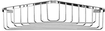Croydex Corner Basket - Bathroom Storage Solution, Chrome Mild Steel Shower Caddy, Elegant Bathroom Accessory with Screw to Wall Fixings, Wall Plugs & Screws Included, Holds Up to 5kg