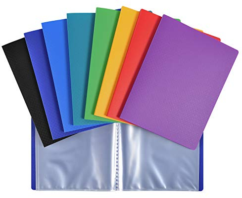 Exacompta 88210E Sichtmappe aus extra starkem Kunststoff mit 20 Hüllen, 40 Sichten - 18x23 cm für Unterlagen im DIN A5-Format - 1 Stück Zufallsfarbe