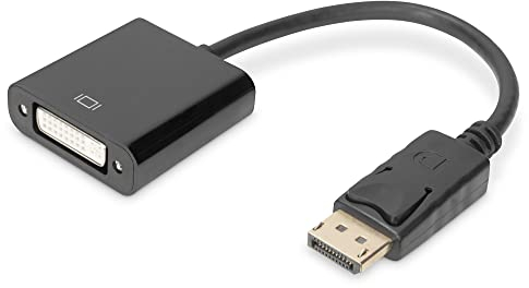 DIGITUS DisplayPort Grafik Adapter, DP zu DVI-I (24+5), Full HD Dual-Link, 1920 x 1080 Pixel, Schwarz