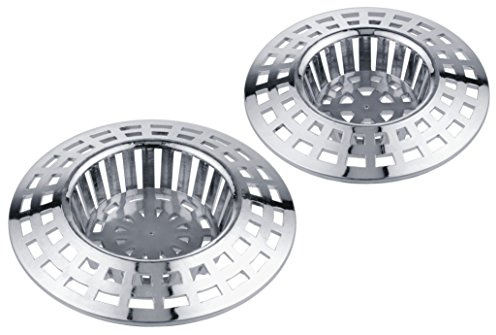 Cornat Haarsieb 60 + 70 mm, Waschtisch + Spültisch, Kunststoff chrom, 2 Stück, TEC318624