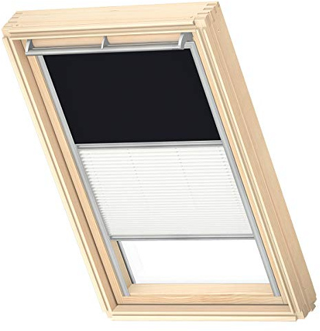 VELUX Original Dachfenster Duo Verdunkelungsrollo für S06, Schwarz, mit Grauer Führungsschiene