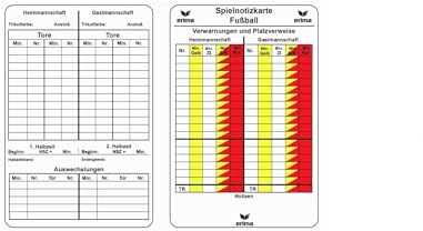Erima Uni play note cards football referee, white, one size