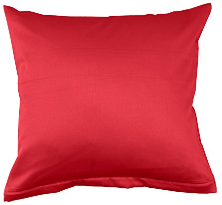Lorena Uni Classic Mako-Satin Kissen Bezug einfarbig Baumwolle (rot, 15 cm x 40 cm Nackenrolle)