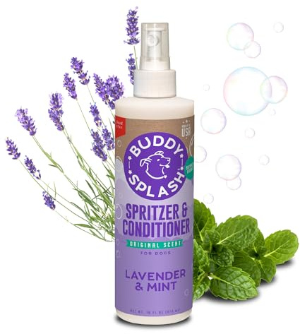 Buddy Splash Spritzer & Conditioner for Dog Grooming, Lavender & Mint, 16 oz. Bottle