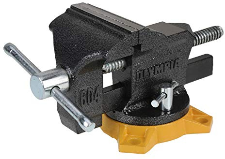 Olympia Tools 38-604 - Morsa da banco, serie Workshop, 10,2 cm, colore: grigio