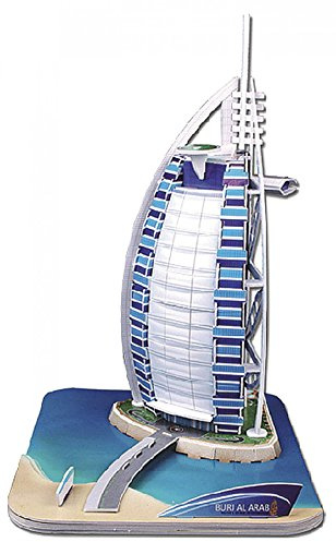 Playtastic Gebäude Puzzle: Faszinierendes 3D-Puzzle Burj al Arab Dubai, 44 Puzzle-Teile (Modellbau)