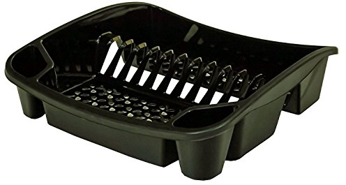 Whitefurze Dish Drainer, Plastic, Black, Small