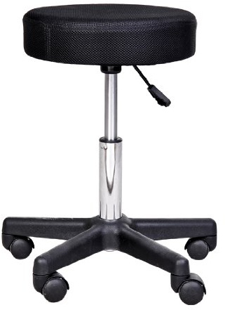 HOMCOM Hydraulic Swivel Salon Spa Stool Height Adjustable Facial Massage Tattoo with 3 Changeable Seat Covers, Black
